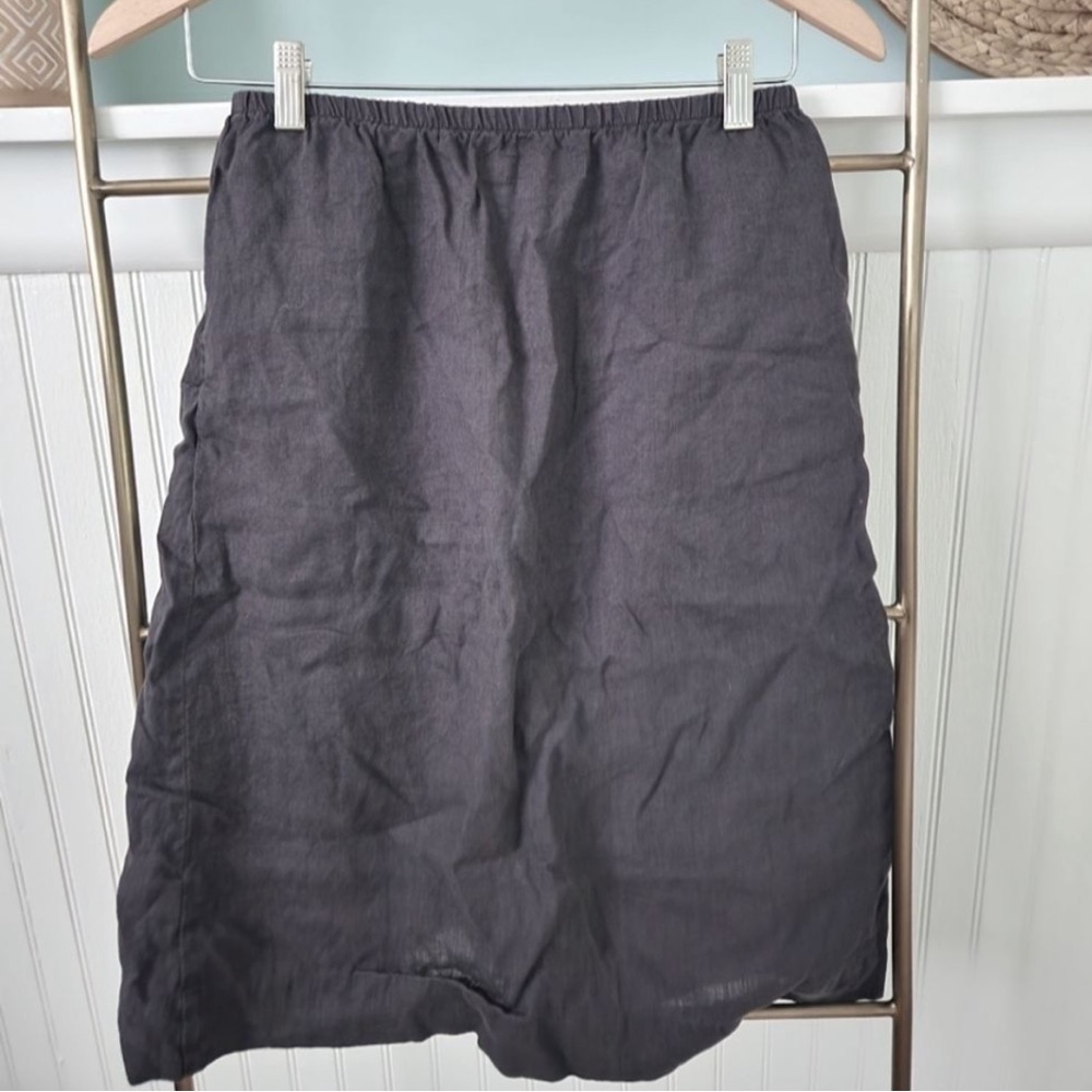 100% linen Flax midi skirt with pockets!